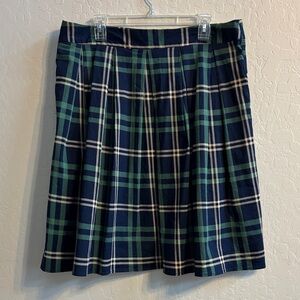 FINAL! Tartan Navy Blue Green Tan A-Line Kilt Skirt